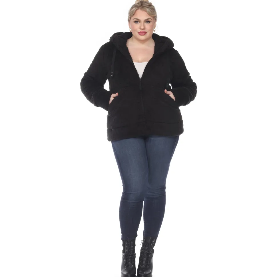Hooded Sherpa Jacket - Plus