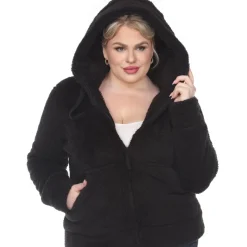 Hooded Sherpa Jacket - Plus