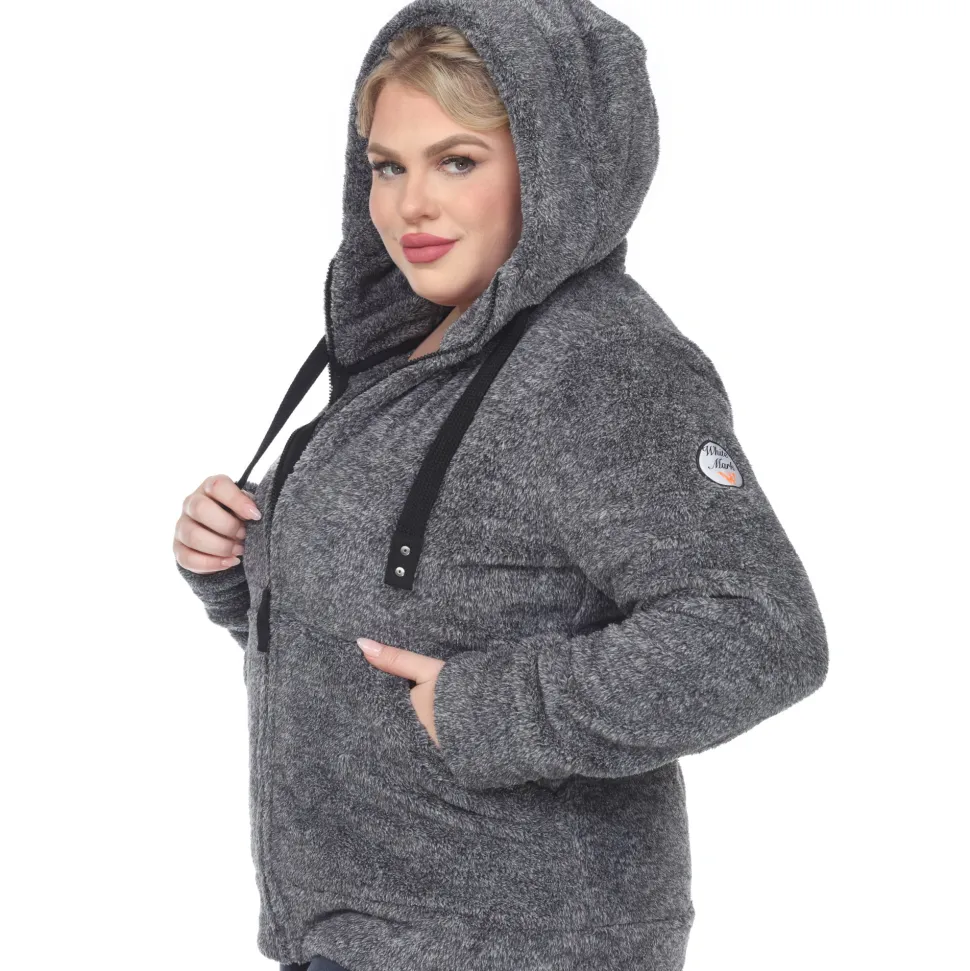 Hooded Sherpa Jacket - Plus