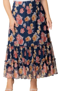 Isla Tiered Mesh Maxi Skirt - Plus