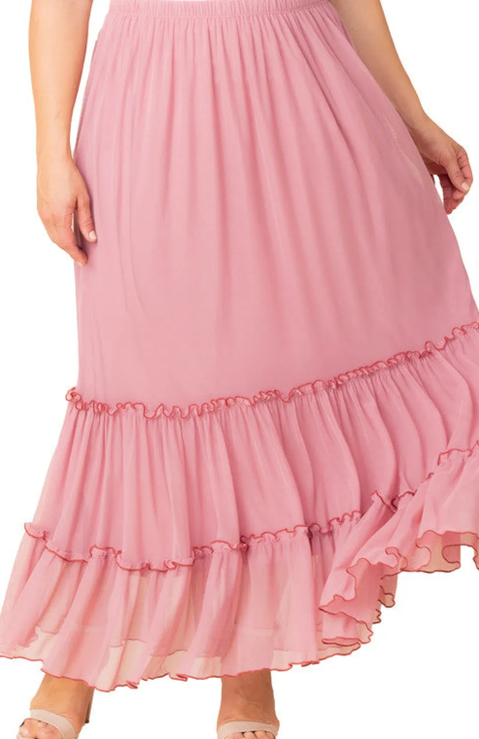 Isla Tiered Mesh Maxi Skirt - Plus