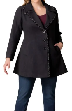 Juliette Satin Trim Coat - Plus