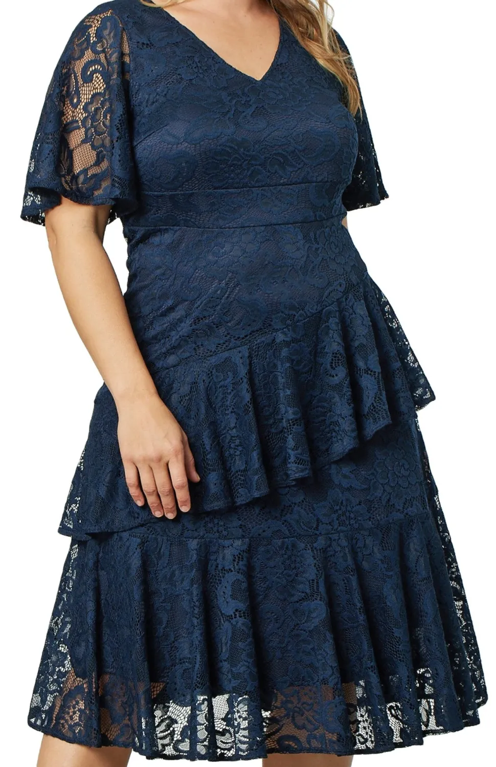 Lace Affair Cocktail Dress - Plus
