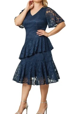 Lace Affair Cocktail Dress - Plus