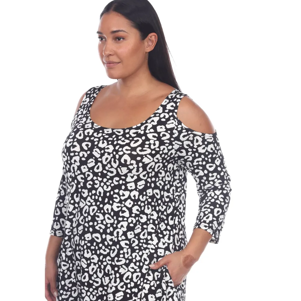 Leopard Cold Shoulder Tunic - Plus