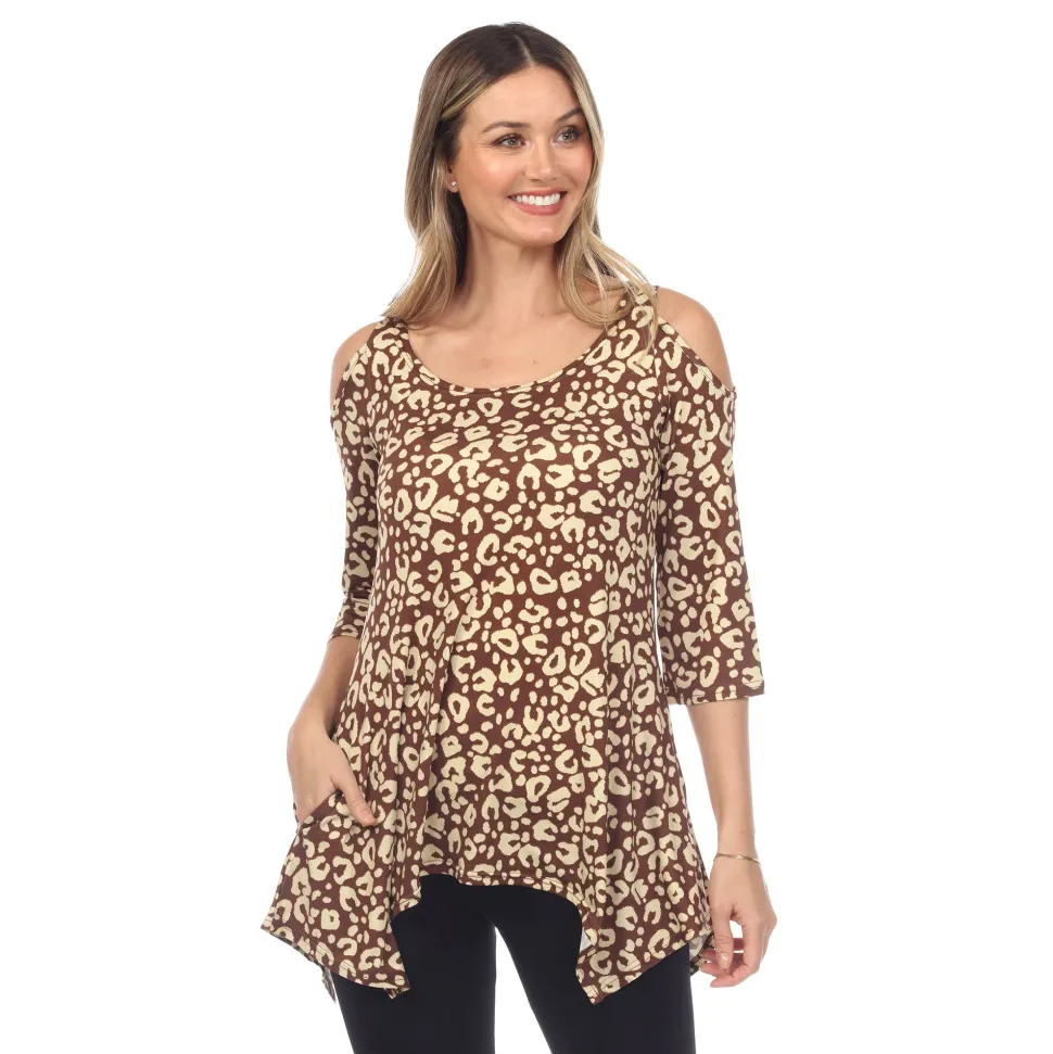 Leopard Cold Shoulder Tunic