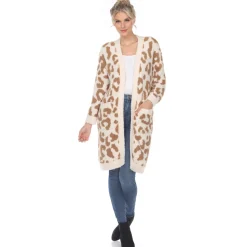 Leopard Print Open Front Cardigan