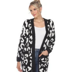 Leopard Print Open Front Cardigan