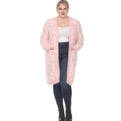 Leopard Print Open Front Sherpa Coat - Plus