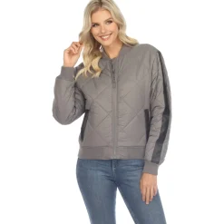 Lightweight Diamond Quilted Puffer Bomber Jacket