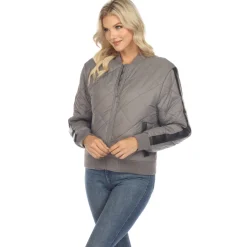 Lightweight Diamond Quilted Puffer Bomber Jacket