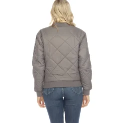 Lightweight Diamond Quilted Puffer Bomber Jacket
