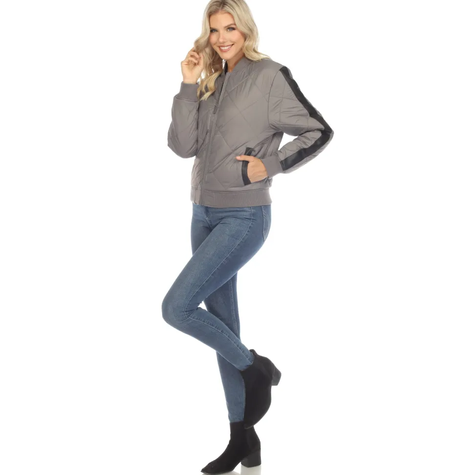 Lightweight Diamond Quilted Puffer Bomber Jacket
