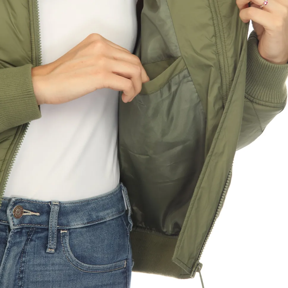 Lightweight Diamond Quilted Puffer Bomber Jacket