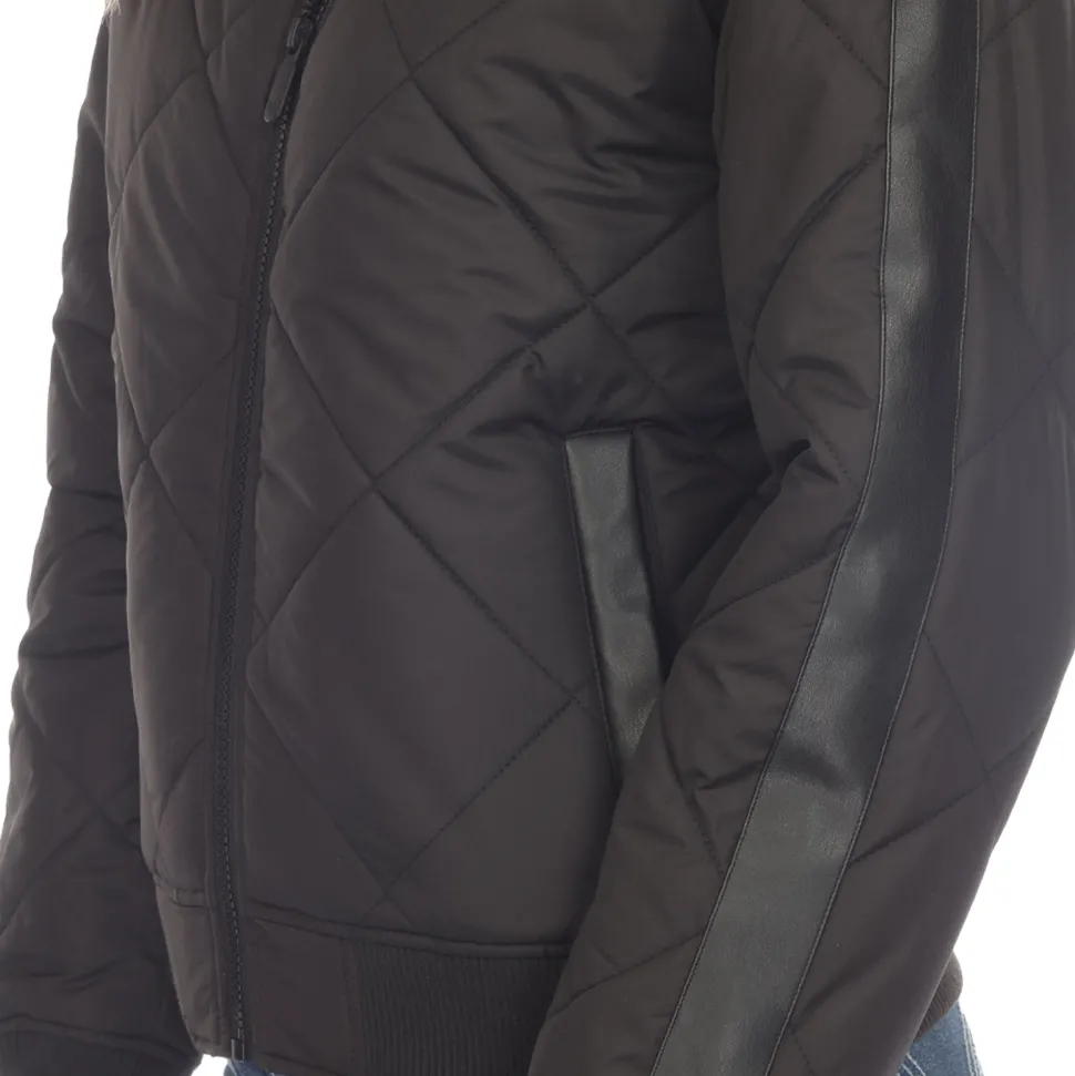 Lightweight Diamond Quilted Puffer Bomber Jacket