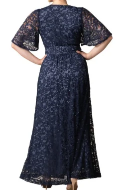 Luminous Sequin Lace Long Gown - Plus