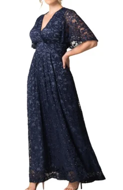 Luminous Sequin Lace Long Gown - Plus