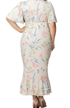 Lush Lily Print Alexandra Ruffle Faux Wrap Dress - Plus