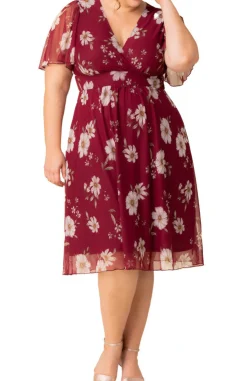 Margot Mesh Cocktail Dress, Floral - Plus