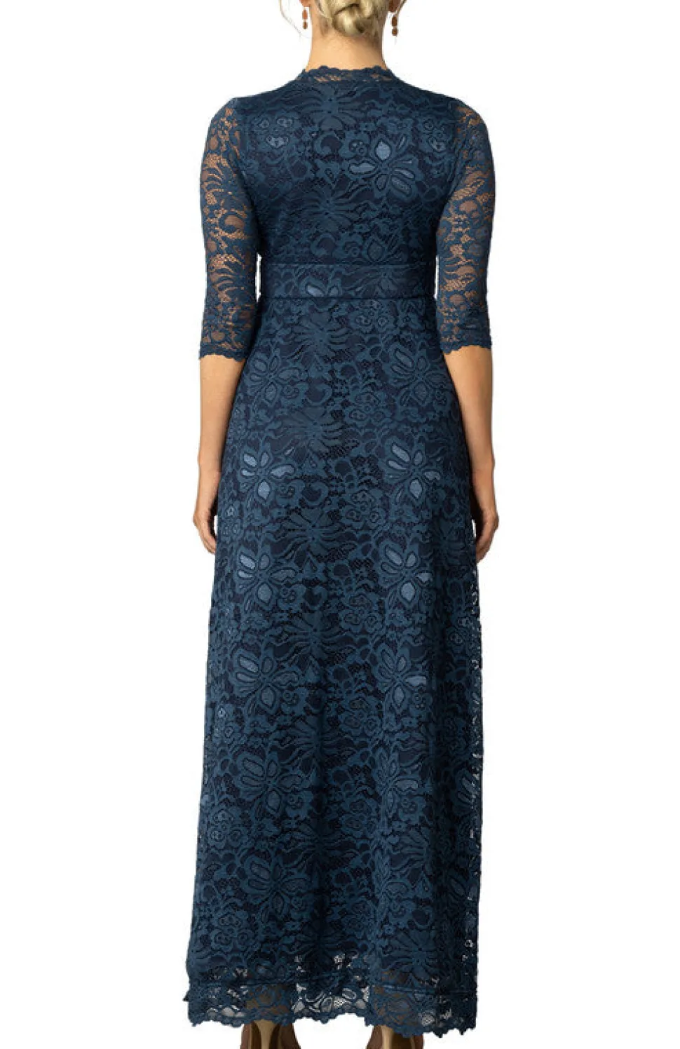 Maria Lace Evening Gown - Nocturnal Navy