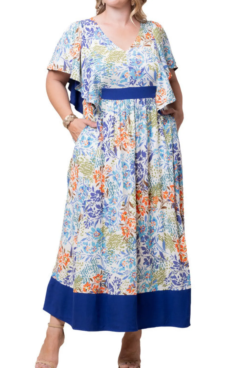 Mediterranean Breeze Maxi Dress - Plus
