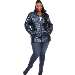 Metallic Puffer Coat - Plus