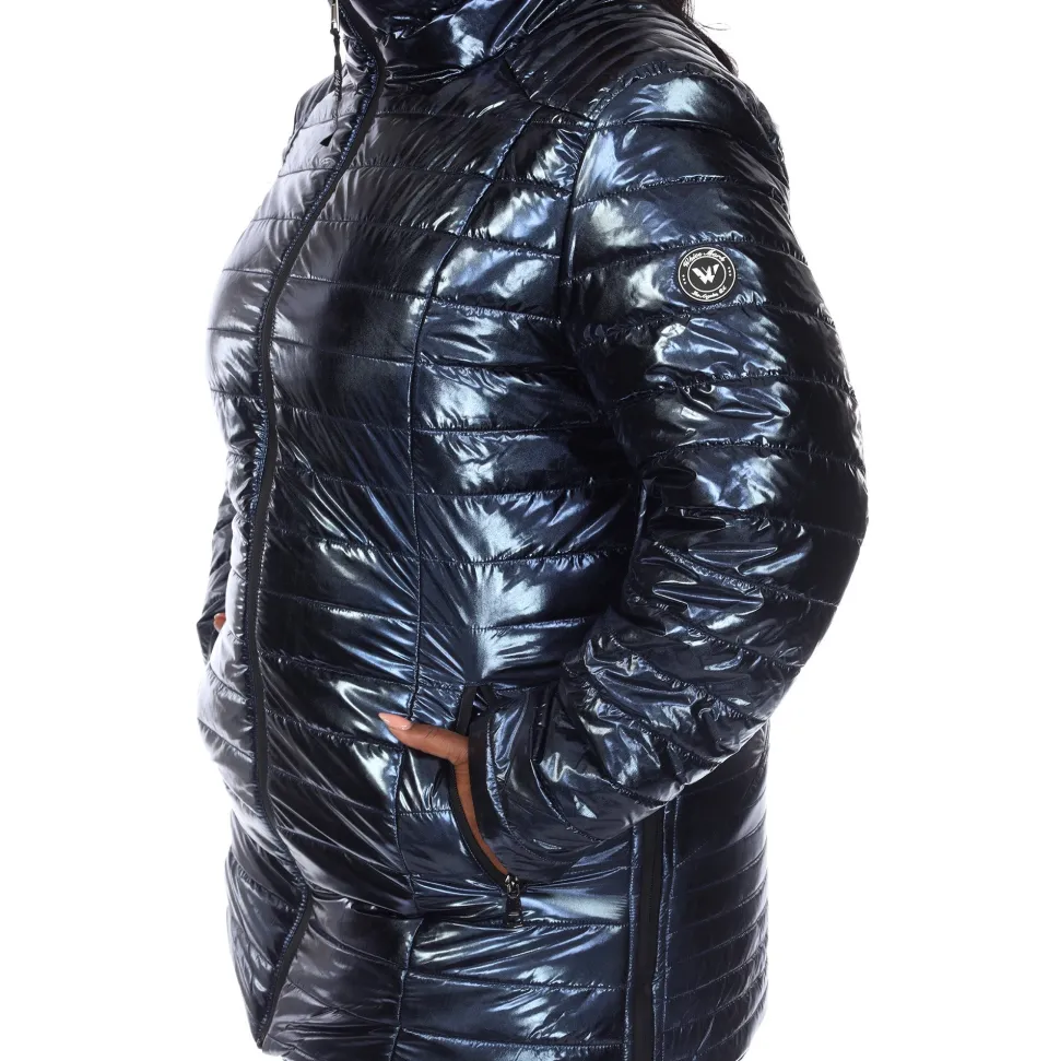 Metallic Puffer Coat - Plus