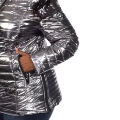 Metallic Puffer Coat - Plus