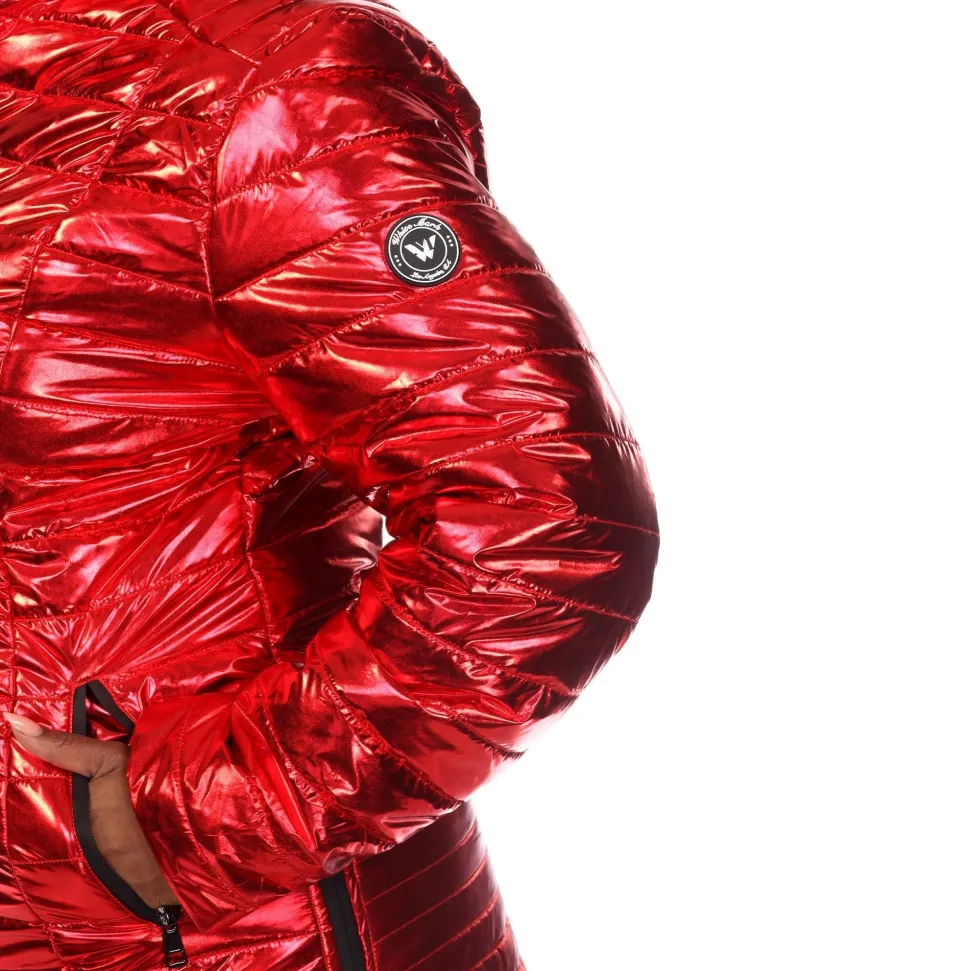 Metallic Puffer Coat - Plus