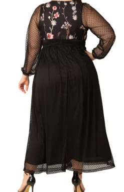 Mystique Mixed Media Evening Gown - Plus