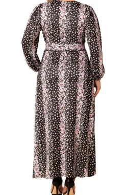 Nightshade Floral Falls Kelsey Long Sleeve Maxi Dress - Plus