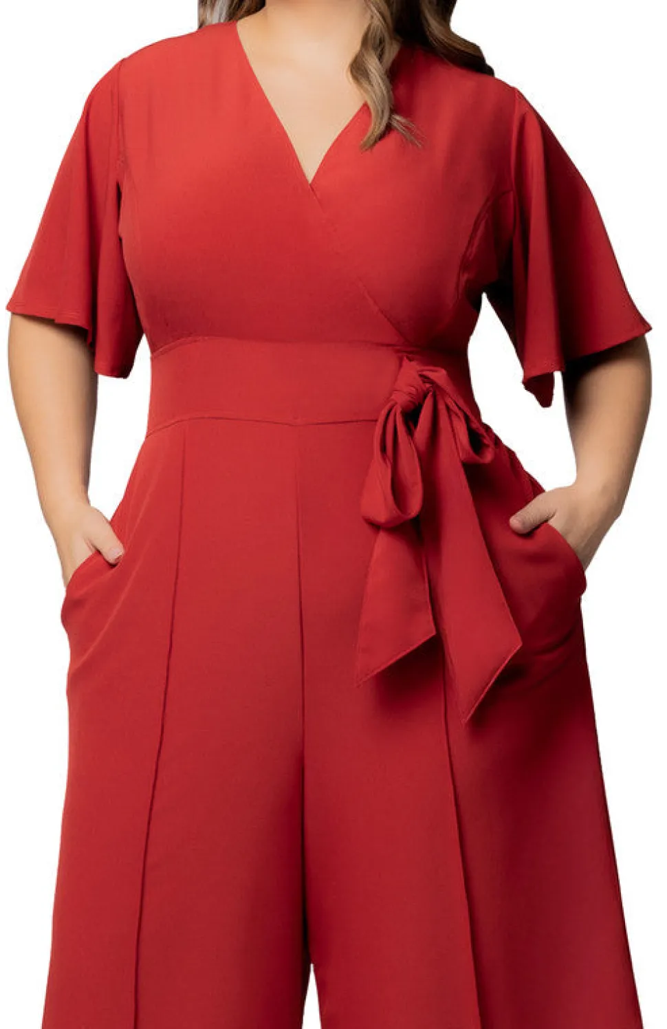 Paprika Evelyn Wide Leg Cropped Jumpsuit - Plus