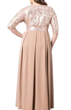 Paris Pleated Sequin Gown - Plus