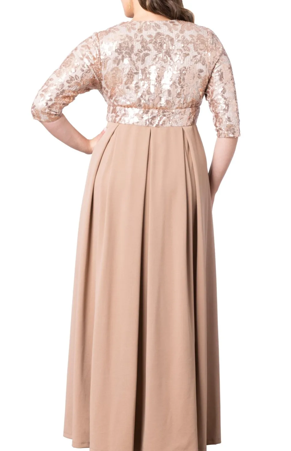Paris Pleated Sequin Gown - Plus