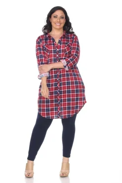Piper Stretchy Plaid Tunic - Plus