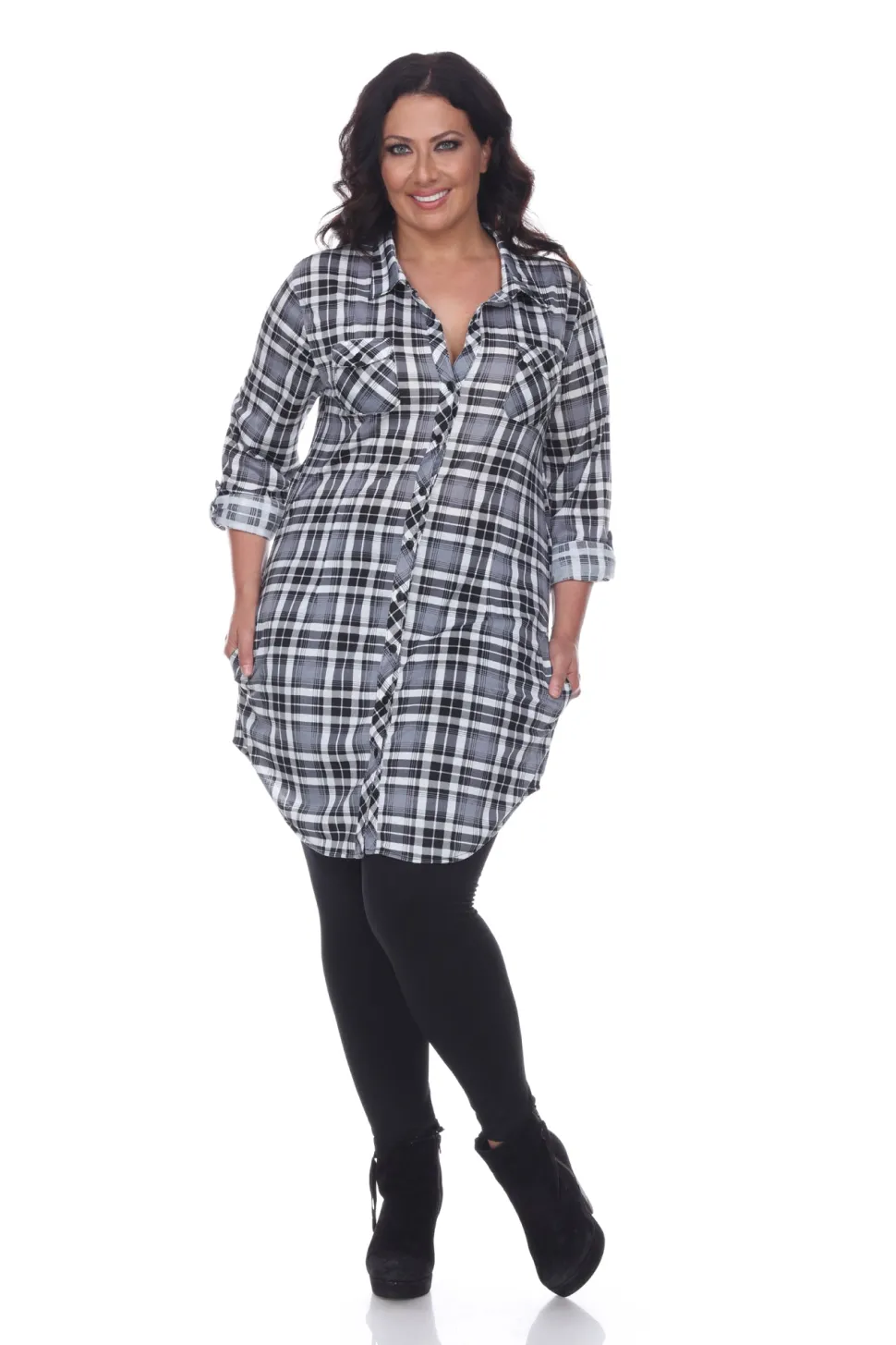 Piper Stretchy Plaid Tunic - Plus