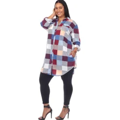 Plaid Tunic Shirt - Plus