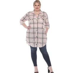 Plaid Tunic Top - Plus
