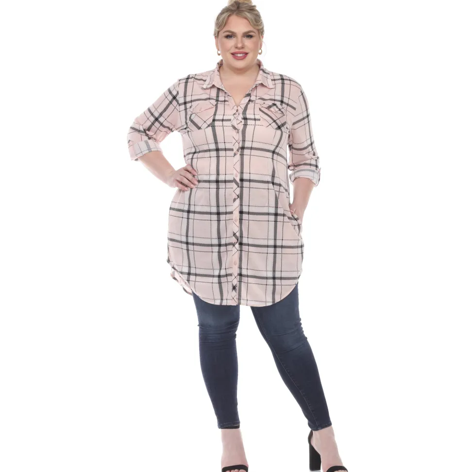 Plaid Tunic Top - Plus