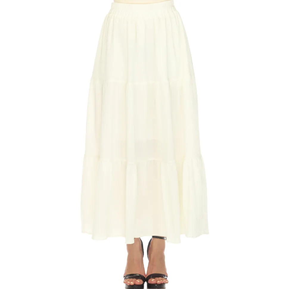 Pleated Tiered Maxi Skirt