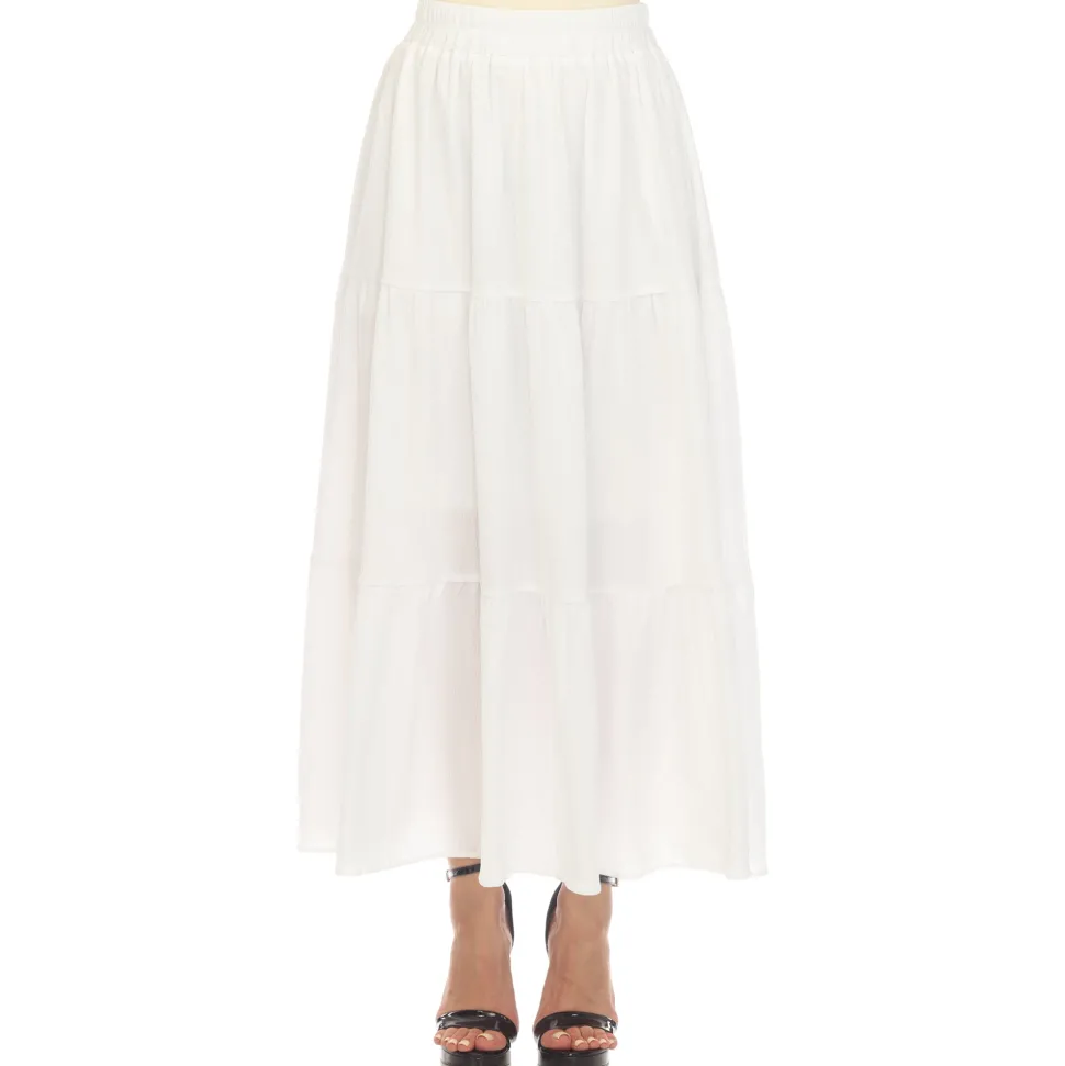 Pleated Tiered Maxi Skirt