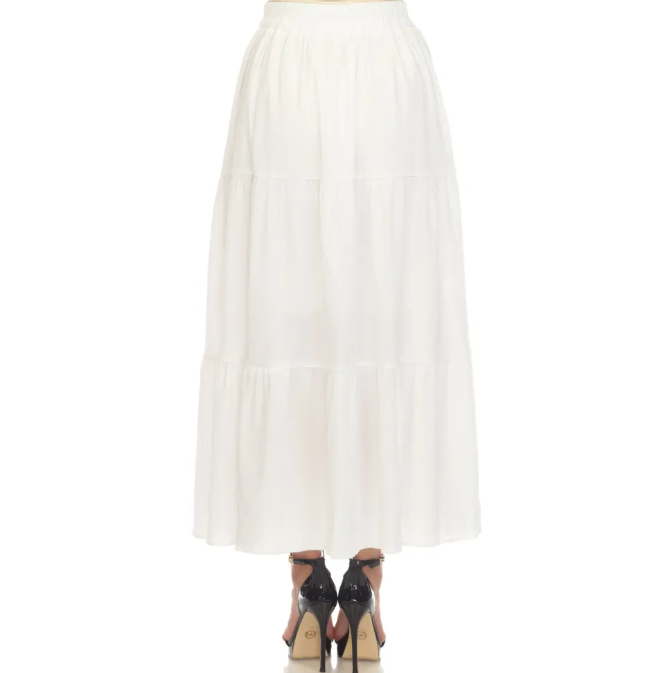 Pleated Tiered Maxi Skirt