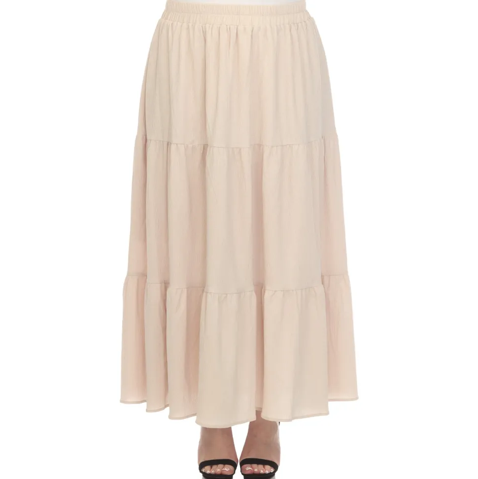 Pleated Tiered Maxi Skirt - Plus
