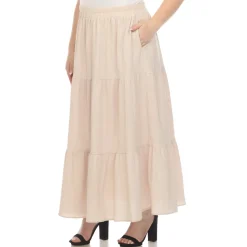 Pleated Tiered Maxi Skirt - Plus