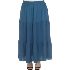 Pleated Tiered Maxi Skirt - Plus