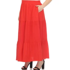 Pleated Tiered Maxi Skirt - Plus