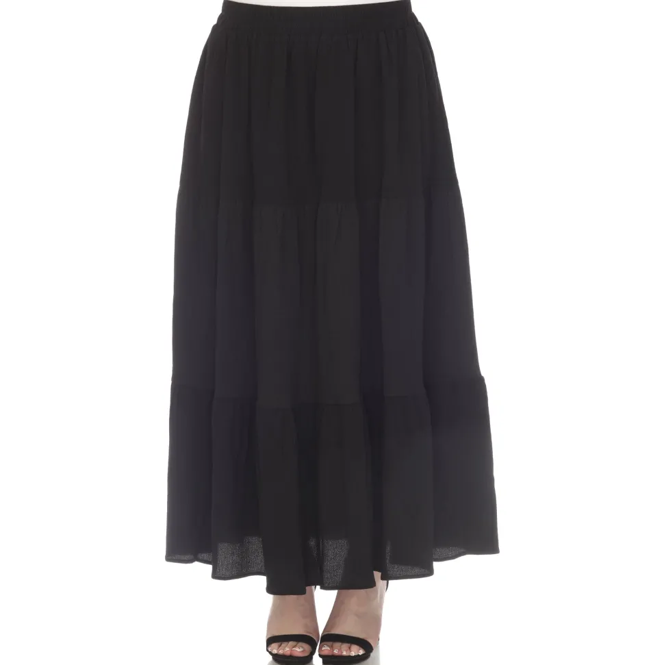 Pleated Tiered Maxi Skirt - Plus
