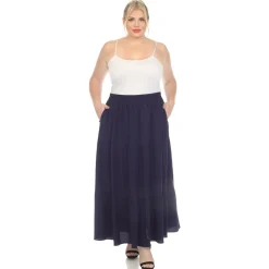 Pleated Tiered Maxi Skirt - Plus