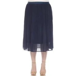 Plus Size Pleated Chiffon Midi Skirt