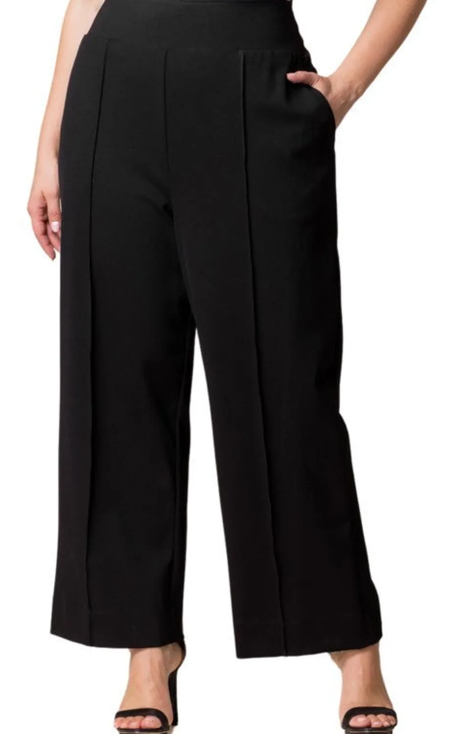 Polished Ponte Wide Leg Pants - Plus
